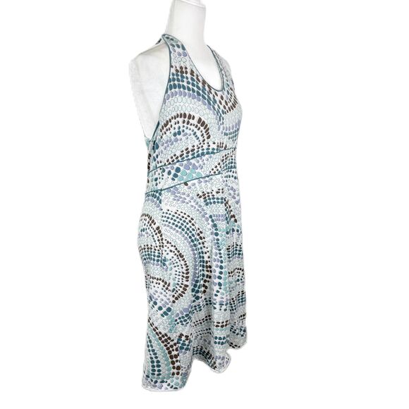 Title Nine Dress Women Large Blue Halter Geometric Sleeveless Stretch Active - Picture 3 of 13